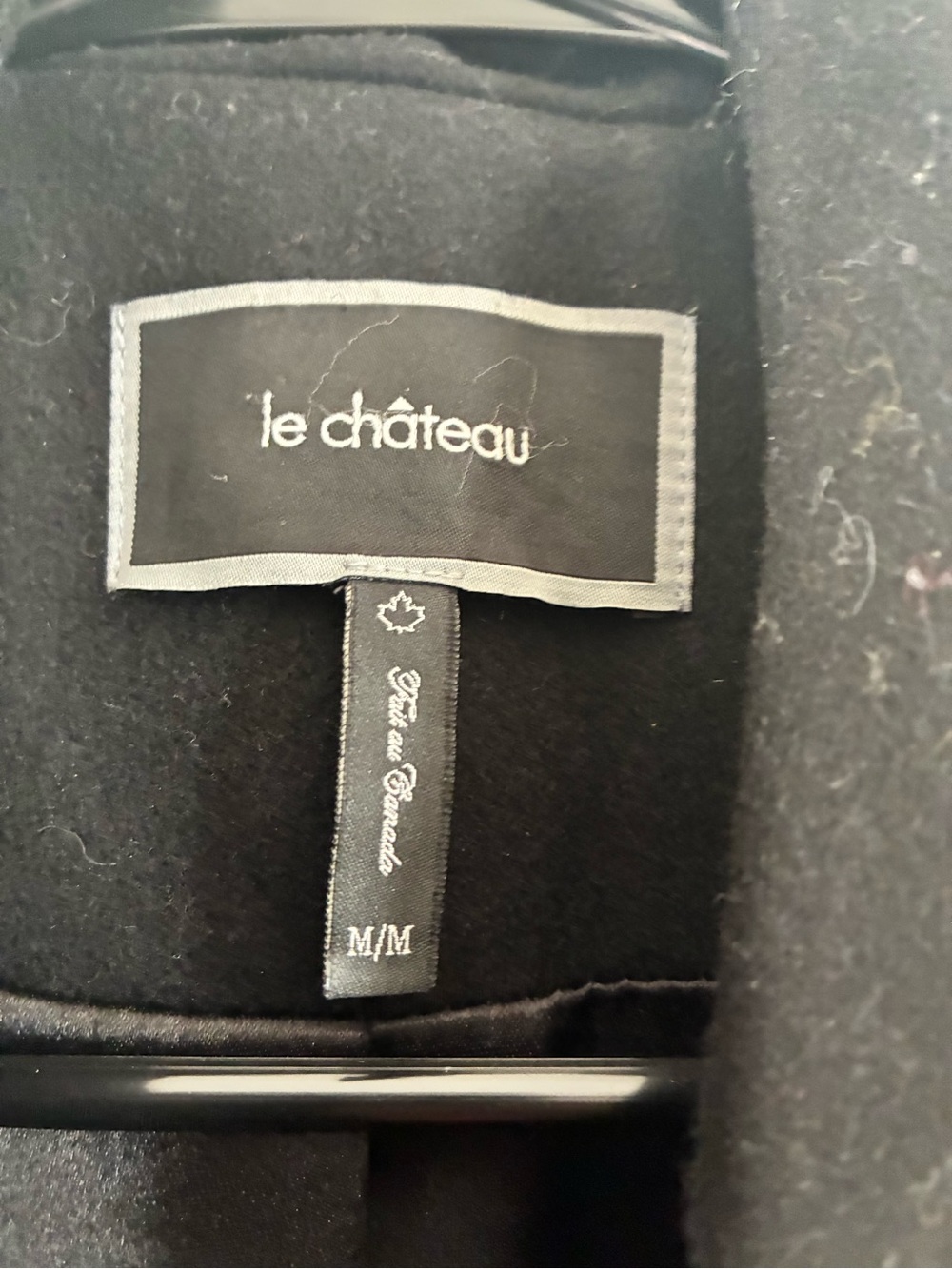 le chateau Black Wool-Blend Tailored Pea Coat - Picture 3 of 3